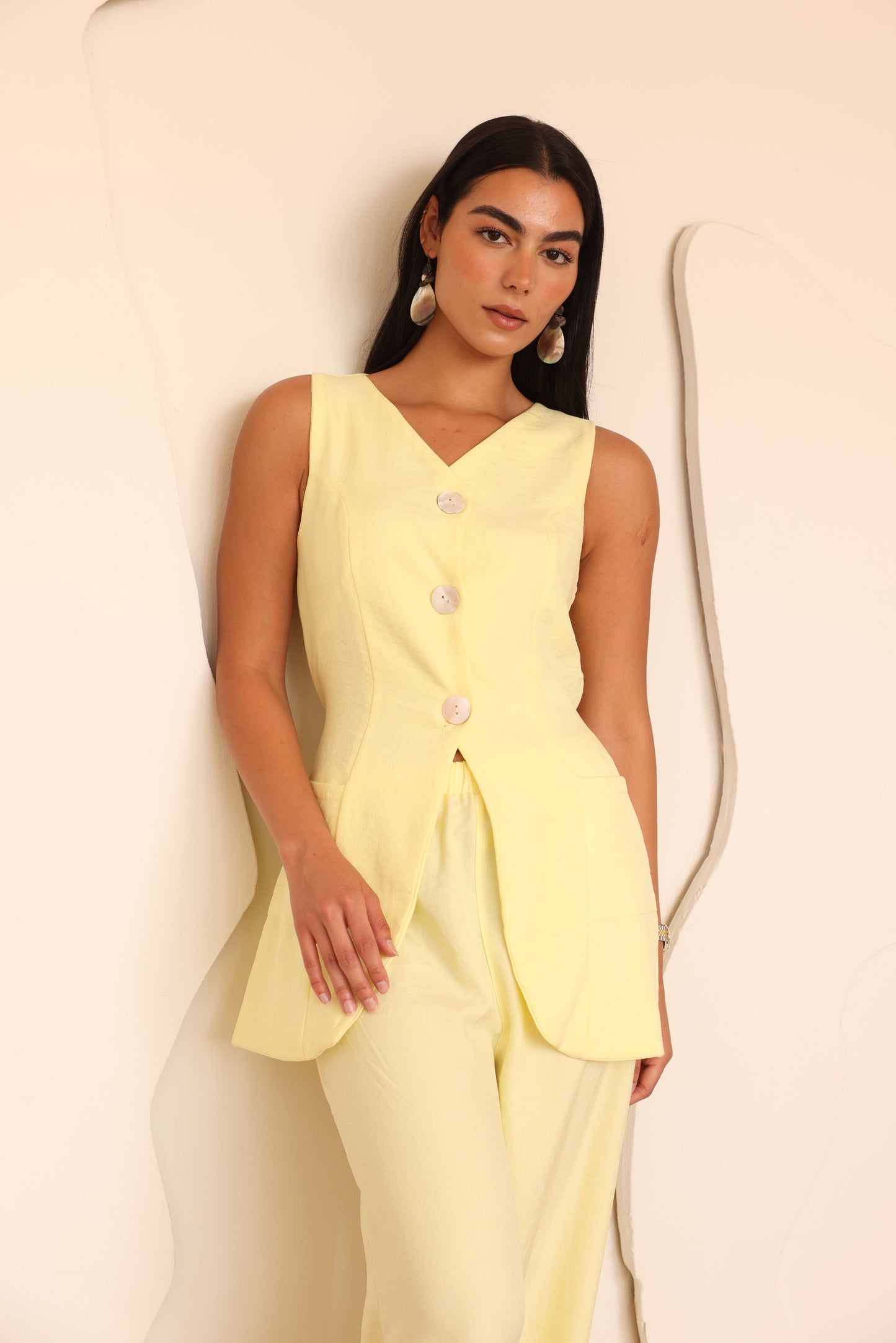 EMILY - Vest ( Pale Yellow)