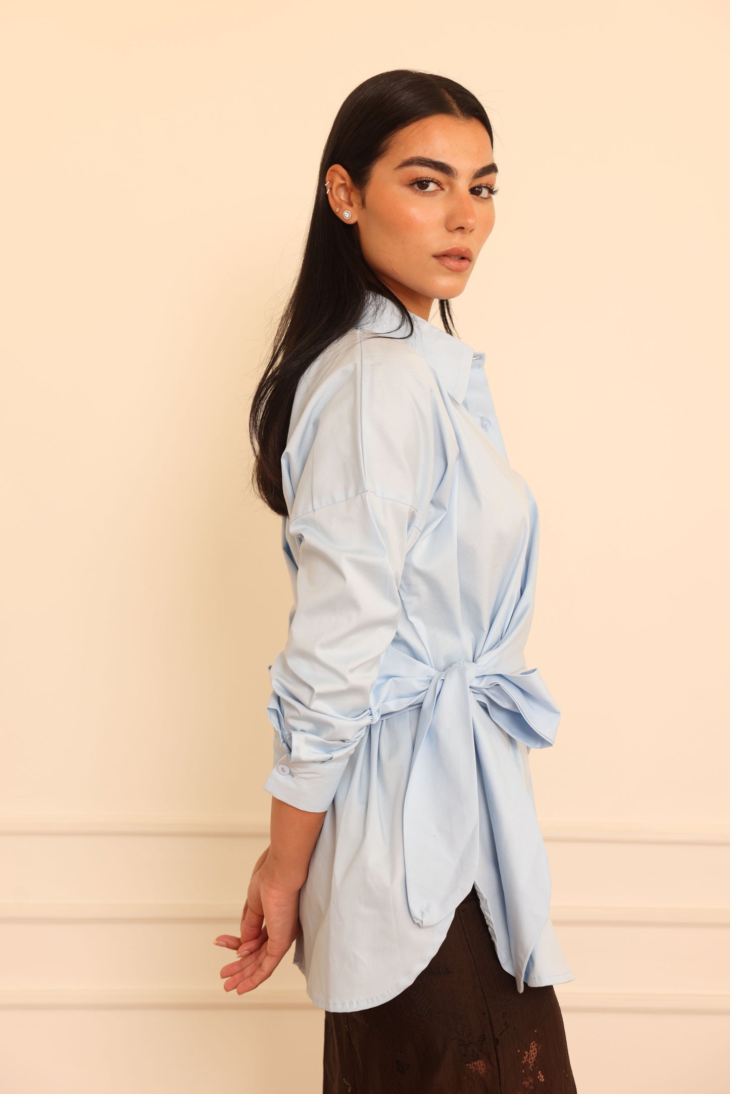 CARO - Wrap Shirt (Baby Blue)