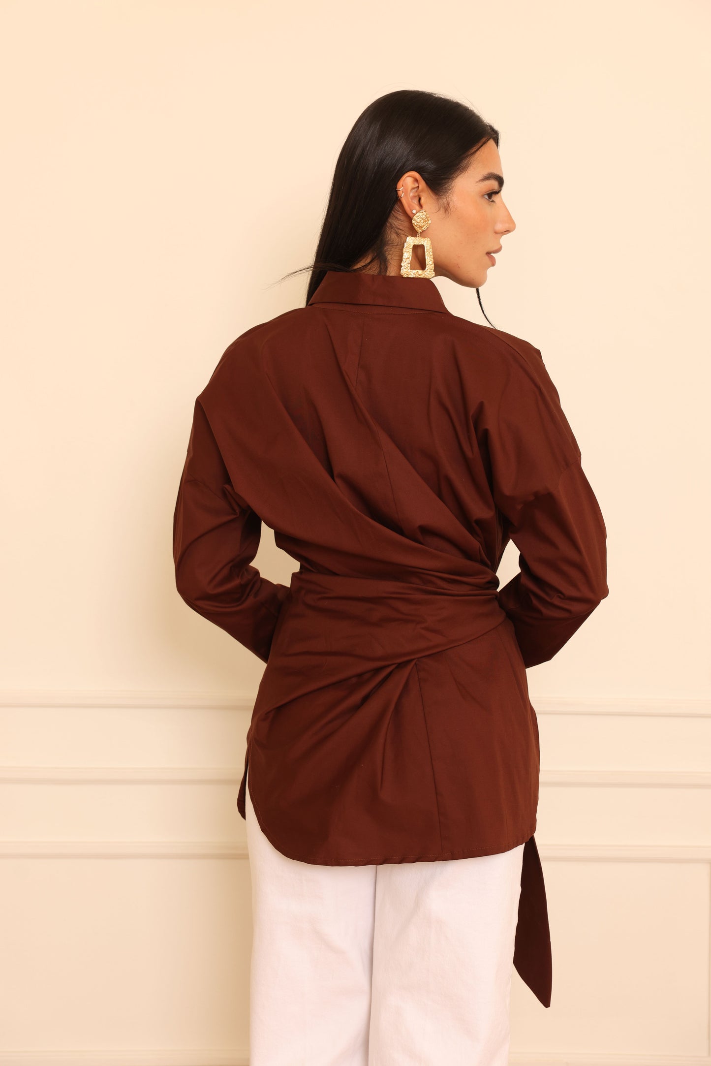 CARO - Wrap Shirt (Brown)