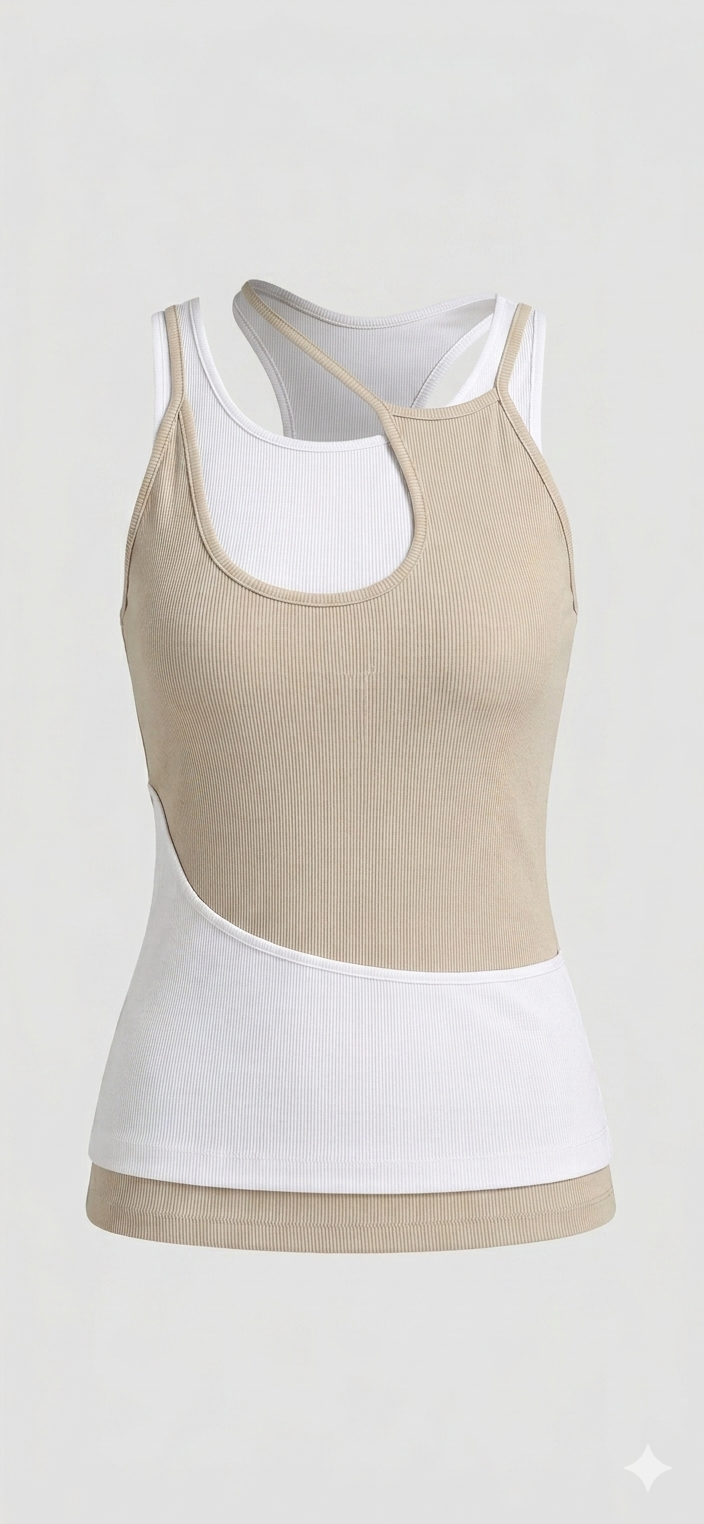 YIN-YANG - Top (Beige/white)