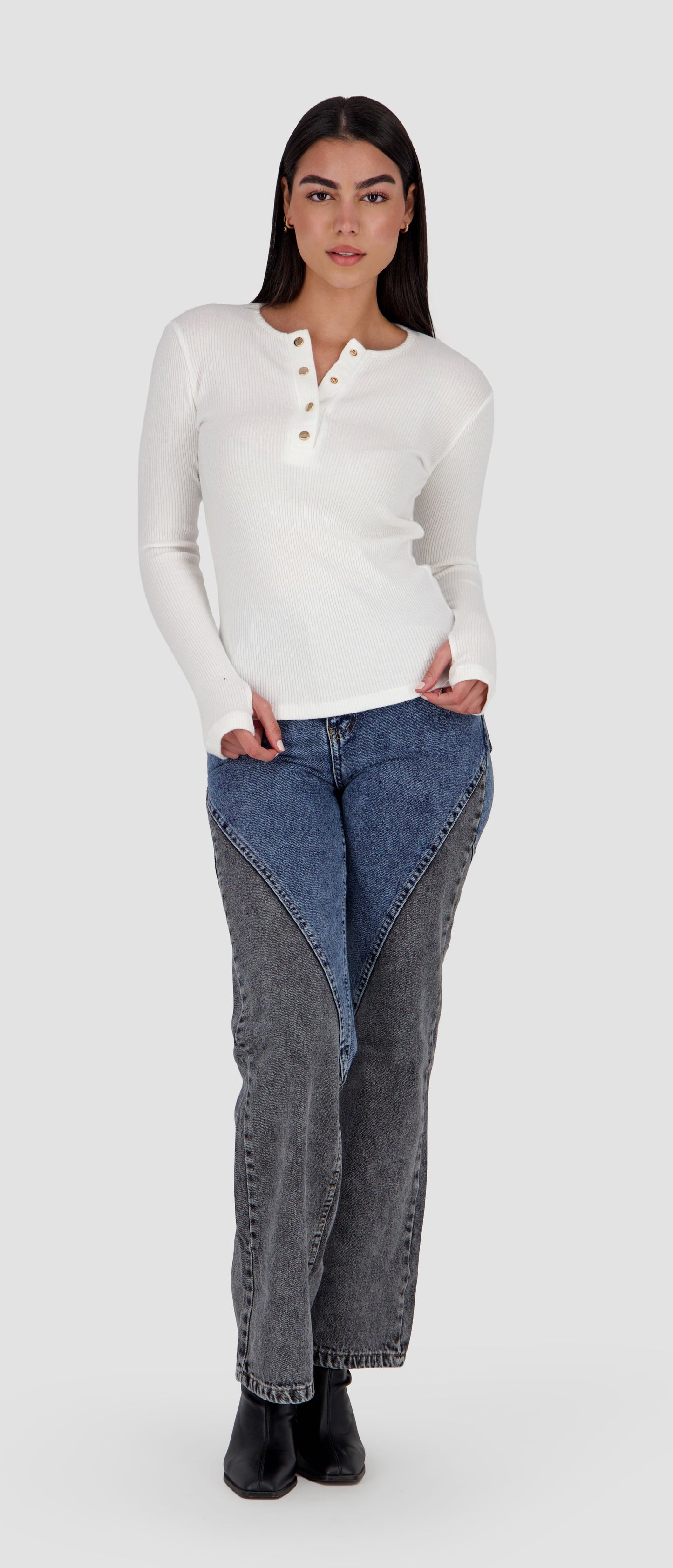 TARRA - white rib top