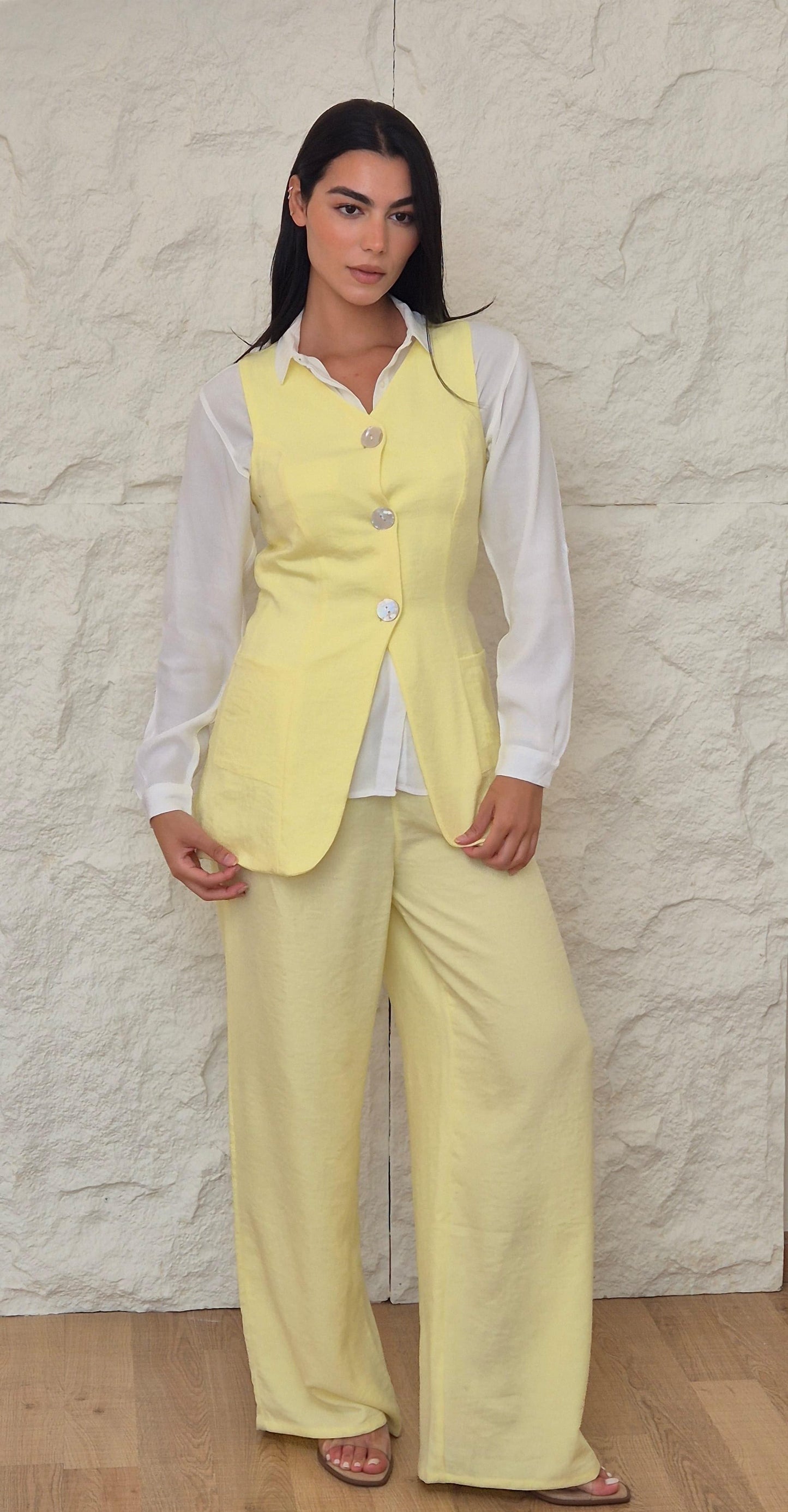 EMILY - Vest ( Pale Yellow)