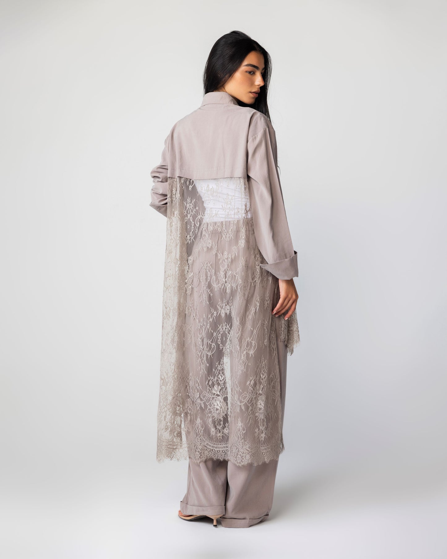 VERA - Long Lace Shirt (Grey)