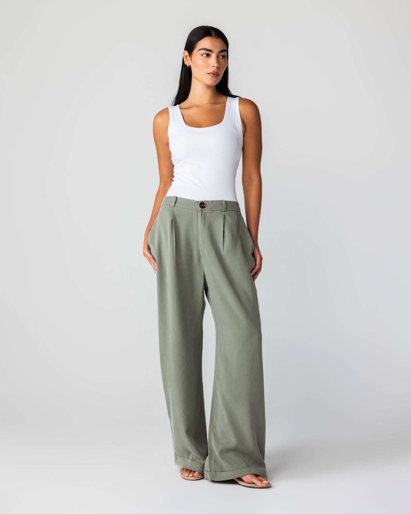 LAVINA - Pants (Sage Green)