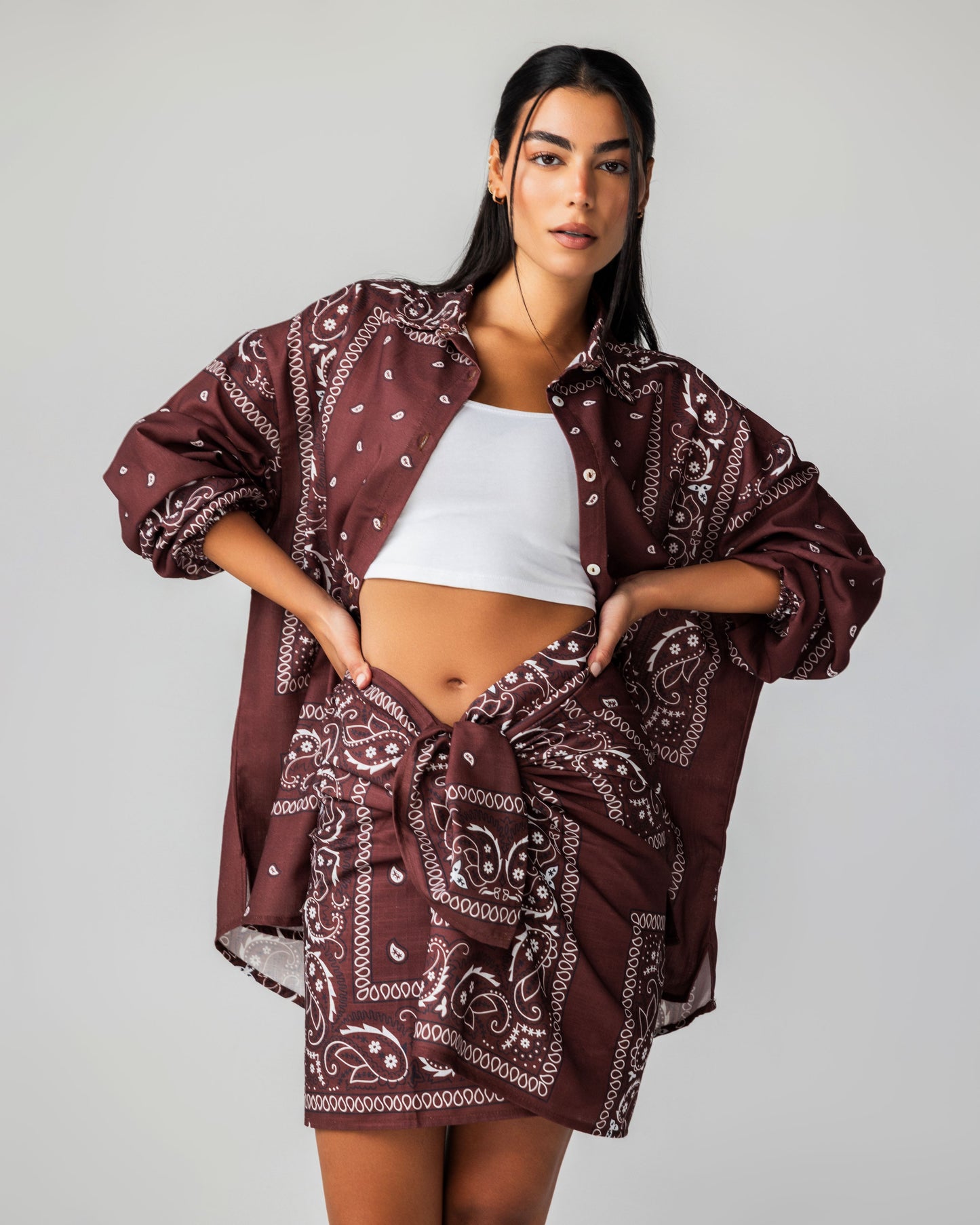 The OG Bandana print Sarong set - (Brown)