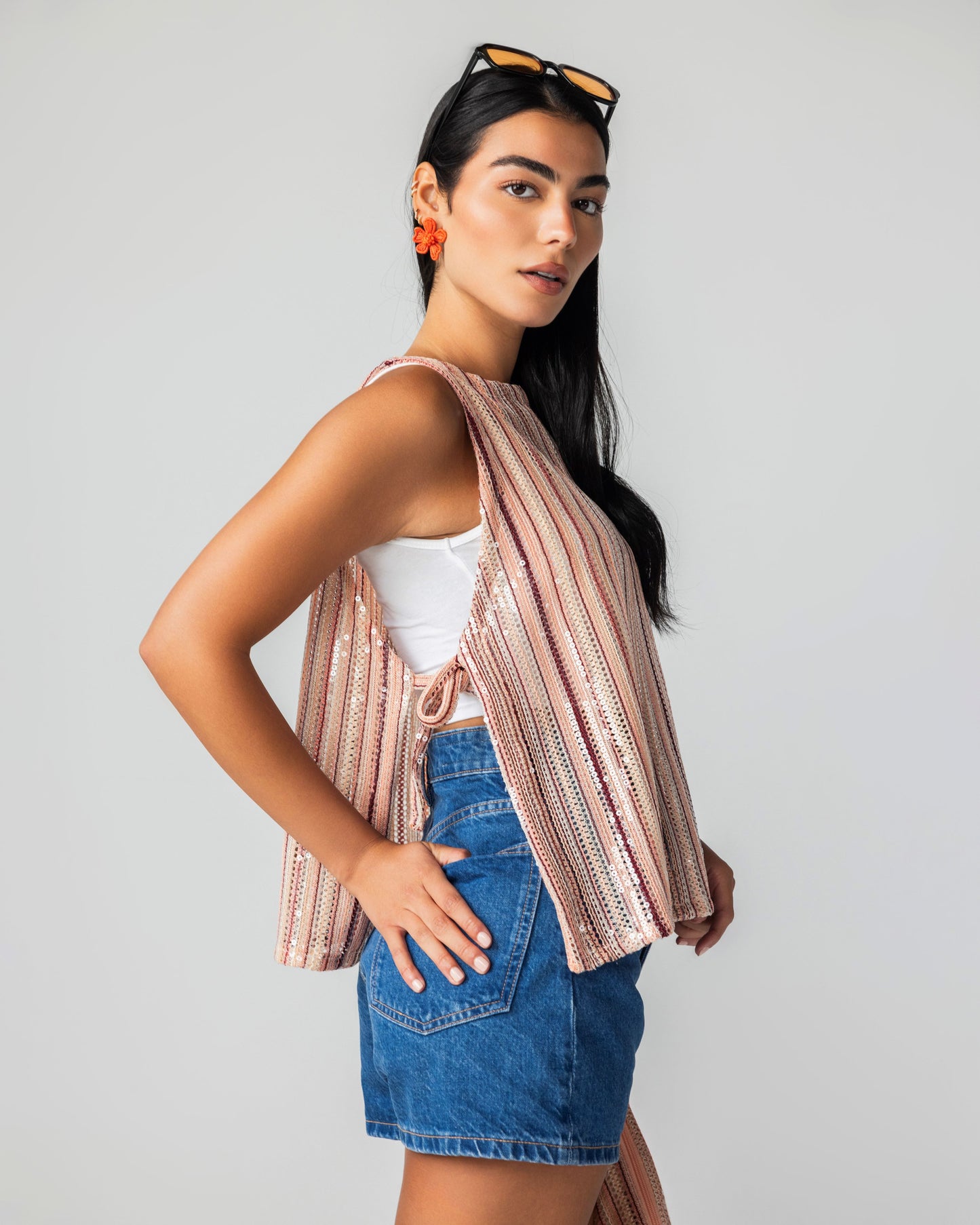 MILOS - Crochet Sequin Top