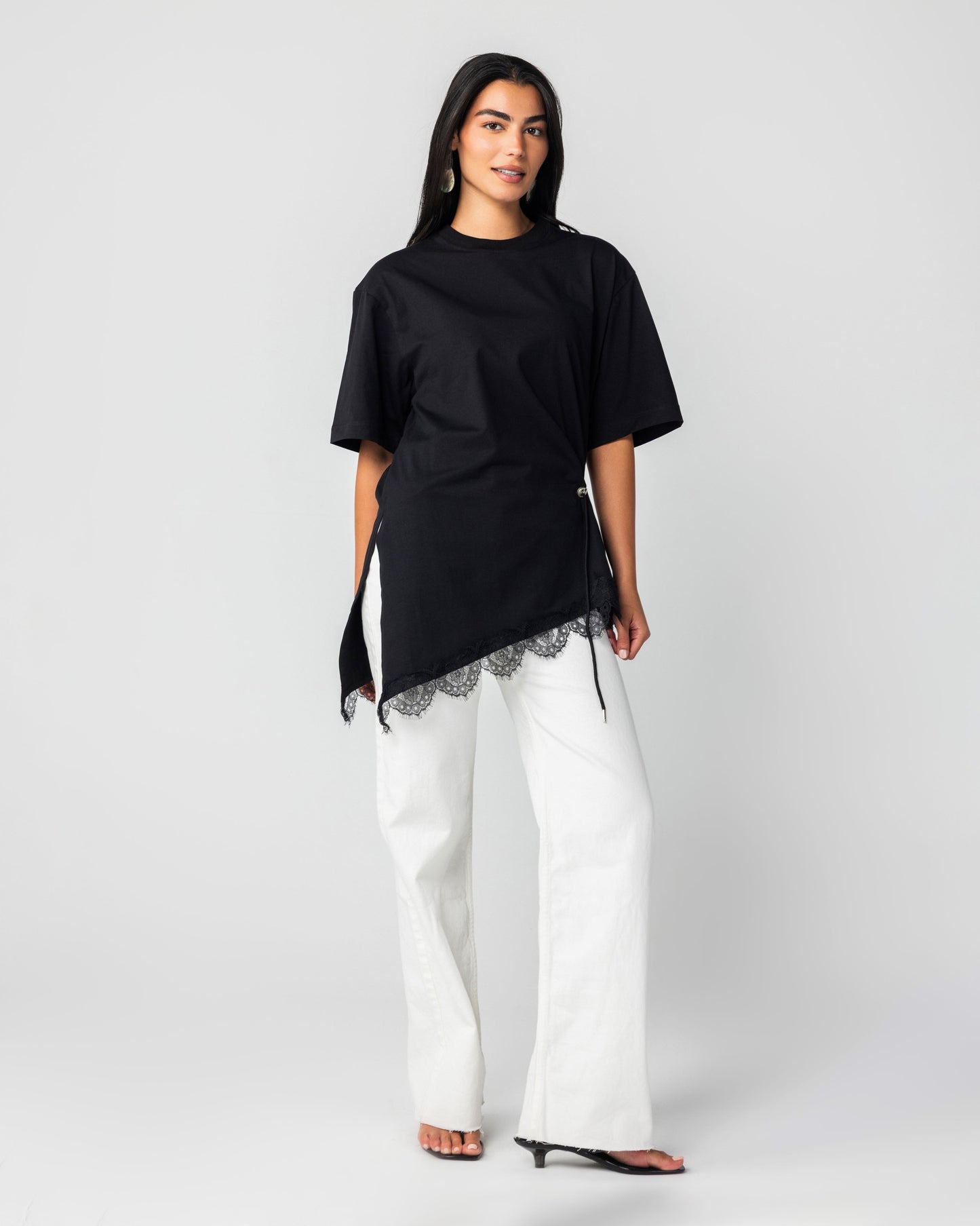ALMA - Black Asymmetric T-shirt