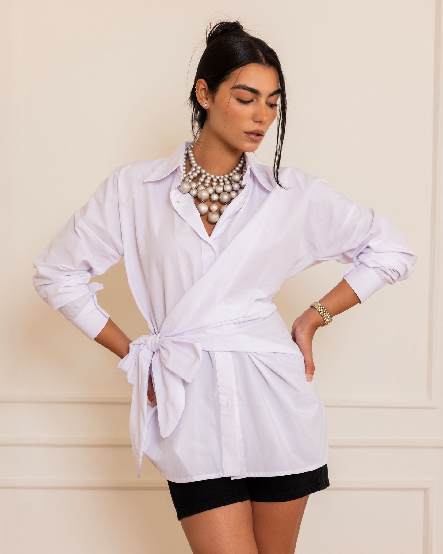 CARO - Wrap Shirt (White)
