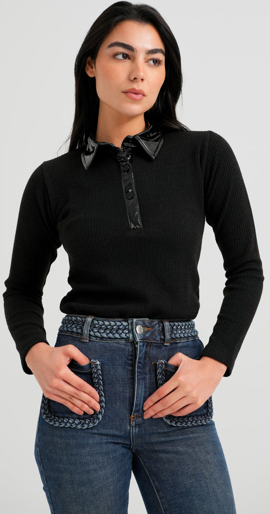 WEDNESDAY Black - Ribbed Top