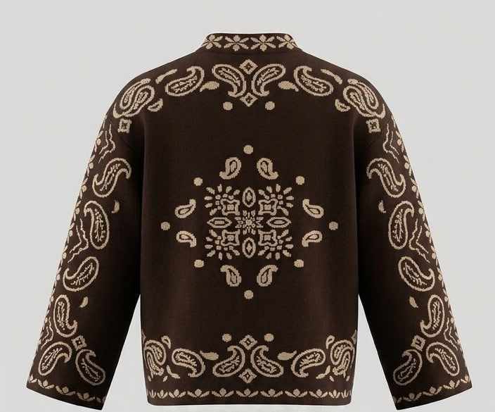 BOTEH - Knitted Jacquard Set (Brown)