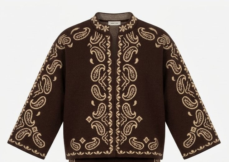 BOTEH - Knitted Jacquard Set (Brown)