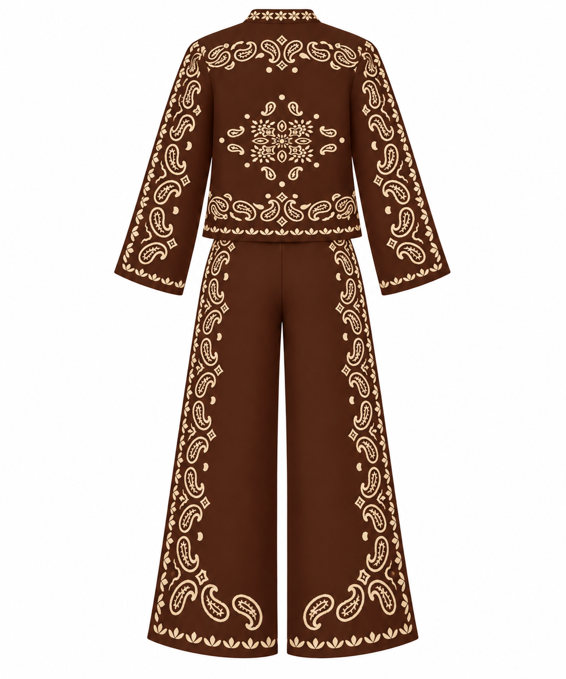 BOTEH - Knitted Jacquard Set (Brown)