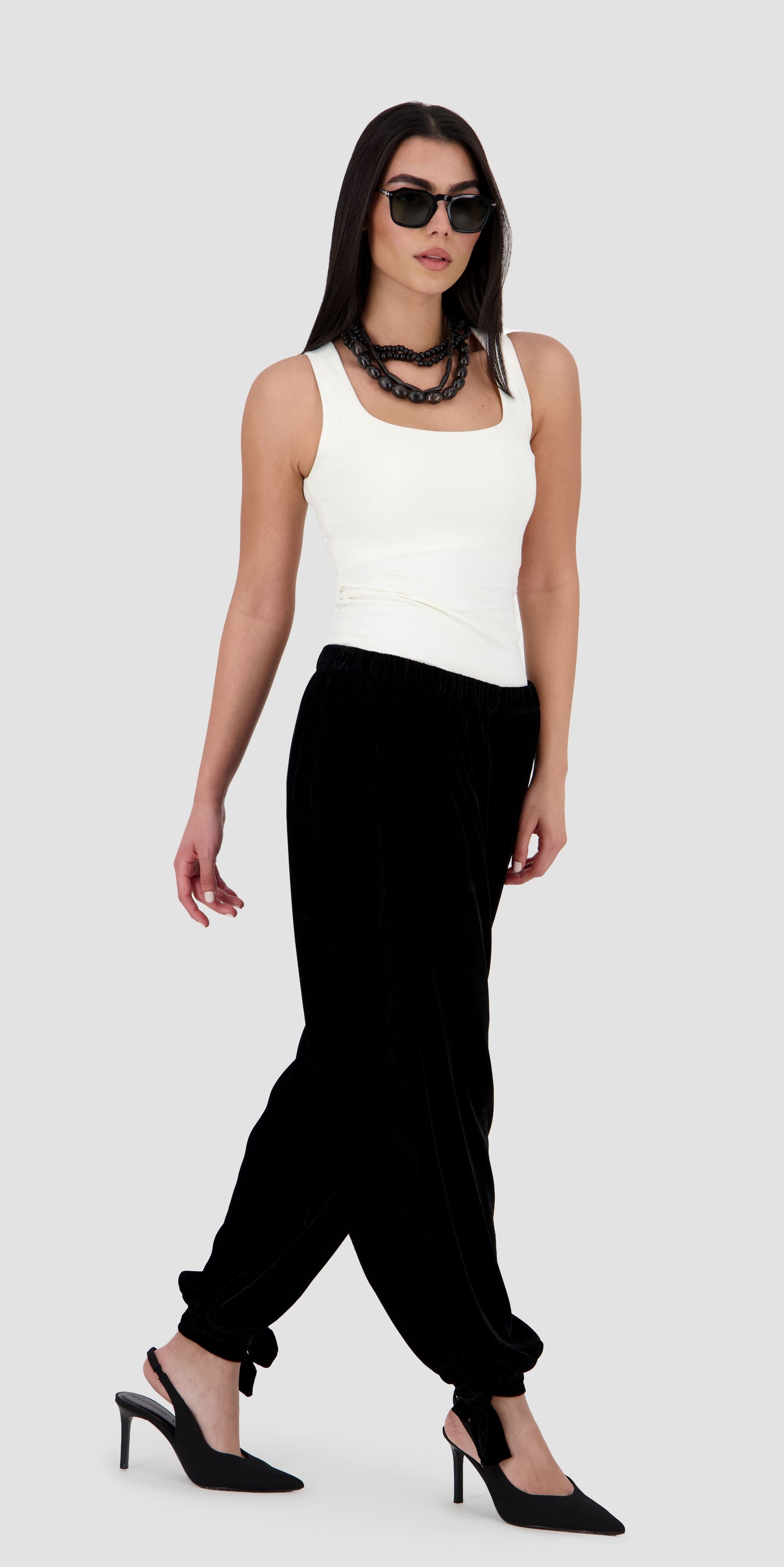 YAZI - Velvet Balloon Pants