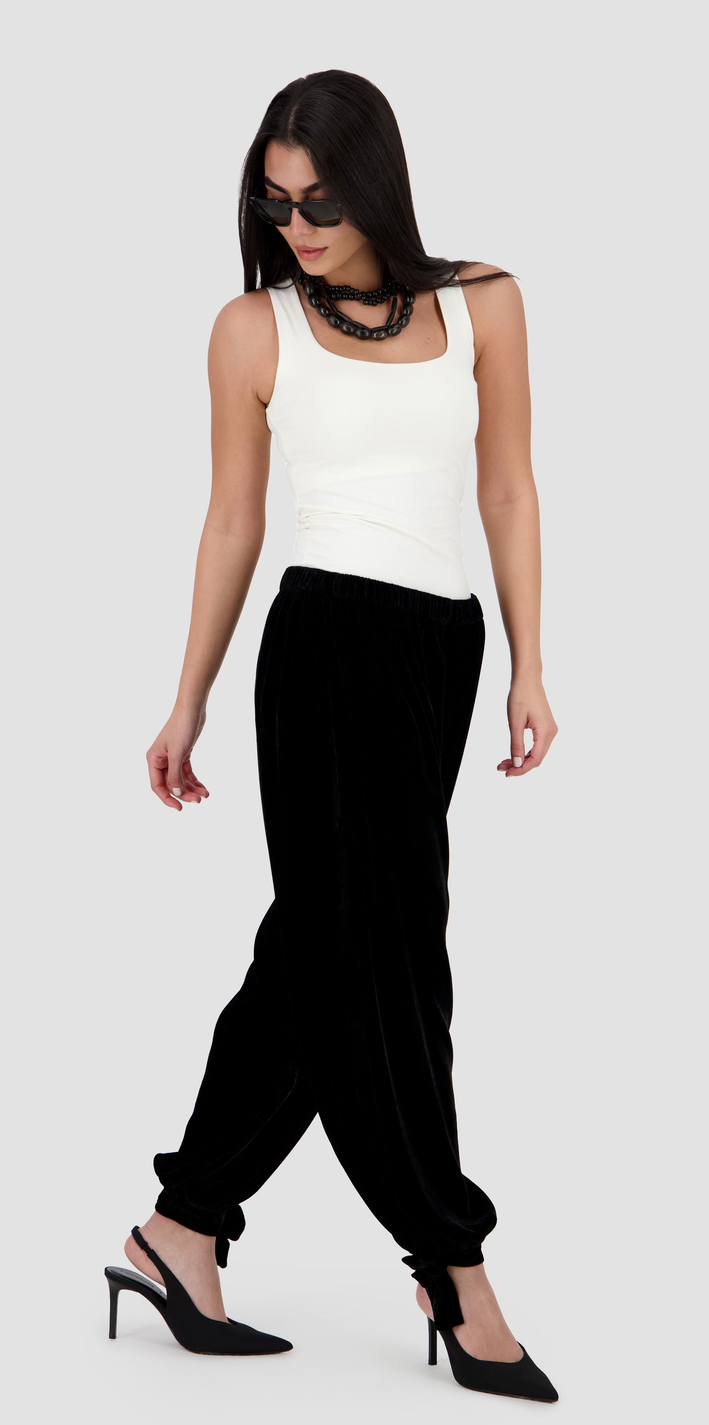 YAZI - Velvet Balloon Pants