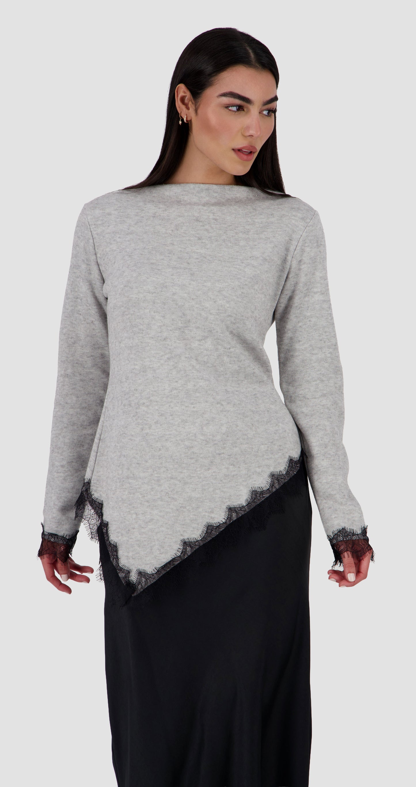 LACY - Grey Asymmetric Top