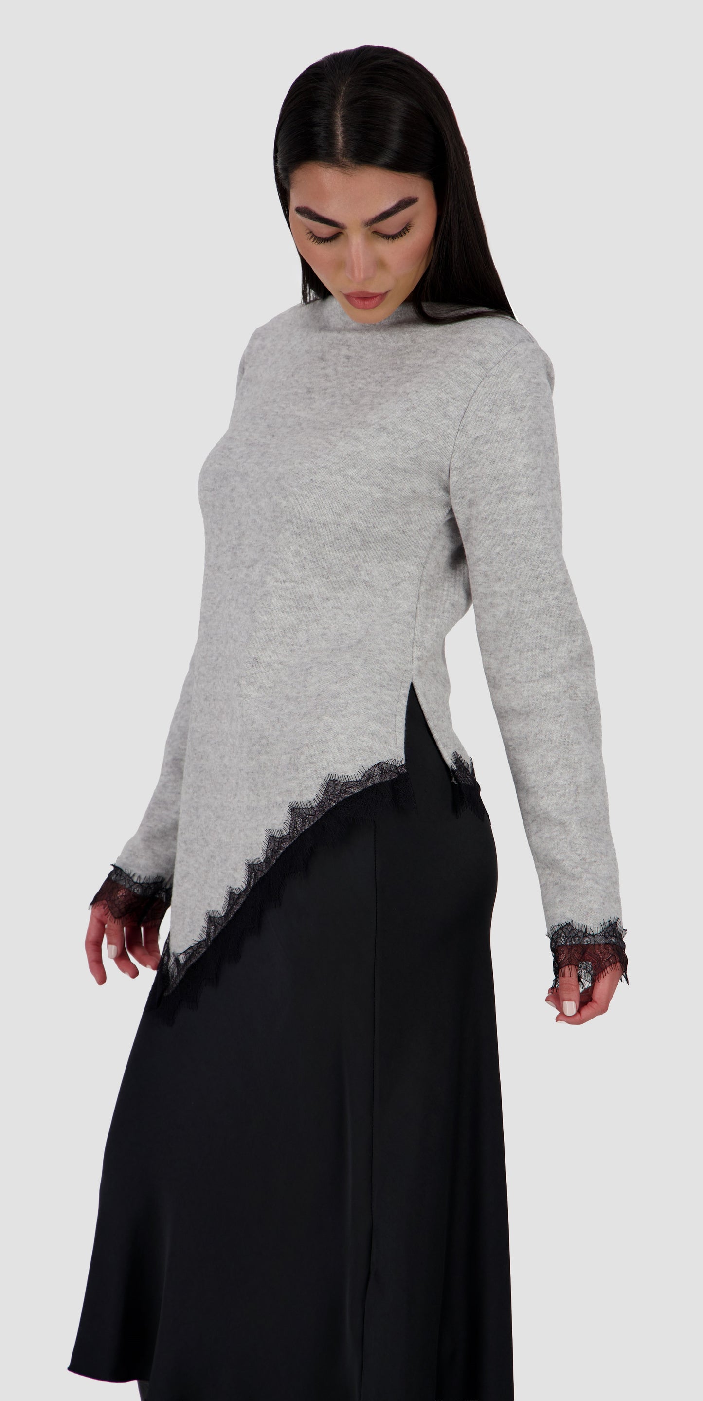 LACY - Grey Asymmetric Top