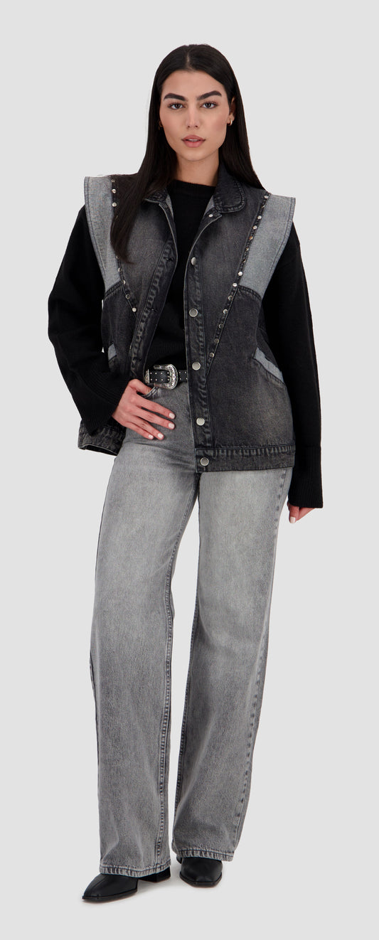 AYLA - Studded Denim Vest