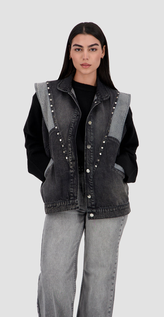 AYLA - Studded Denim Vest