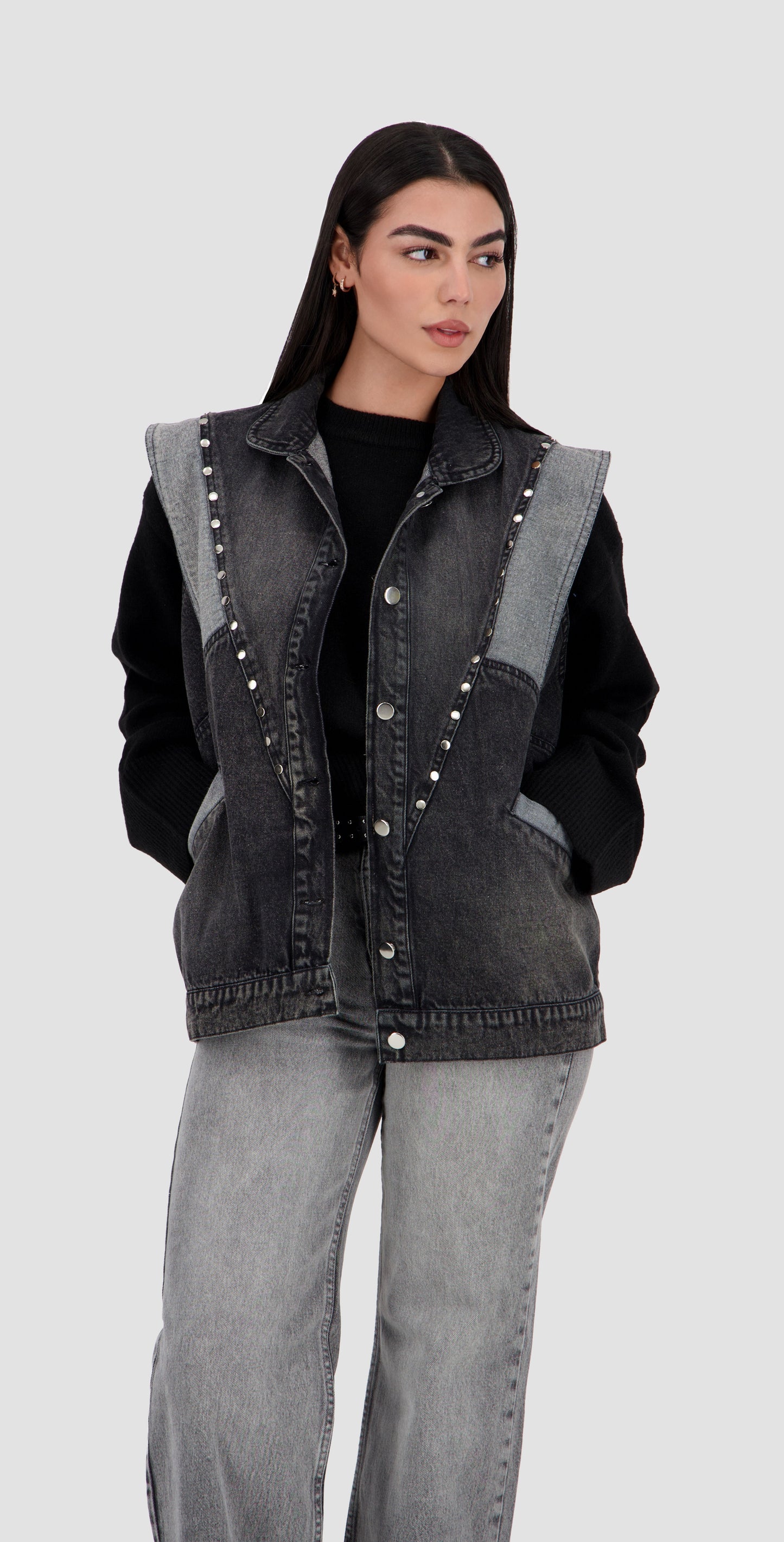 AYLA - Studded Denim Vest