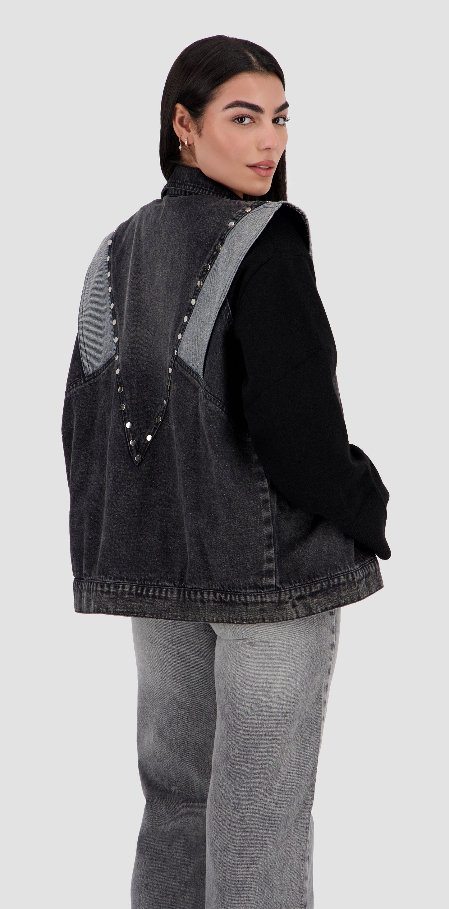AYLA - Studded Denim Vest