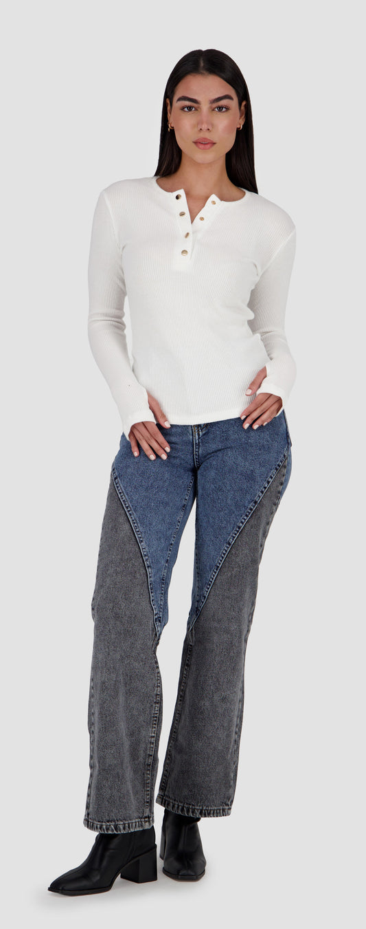 TARRA - white rib top