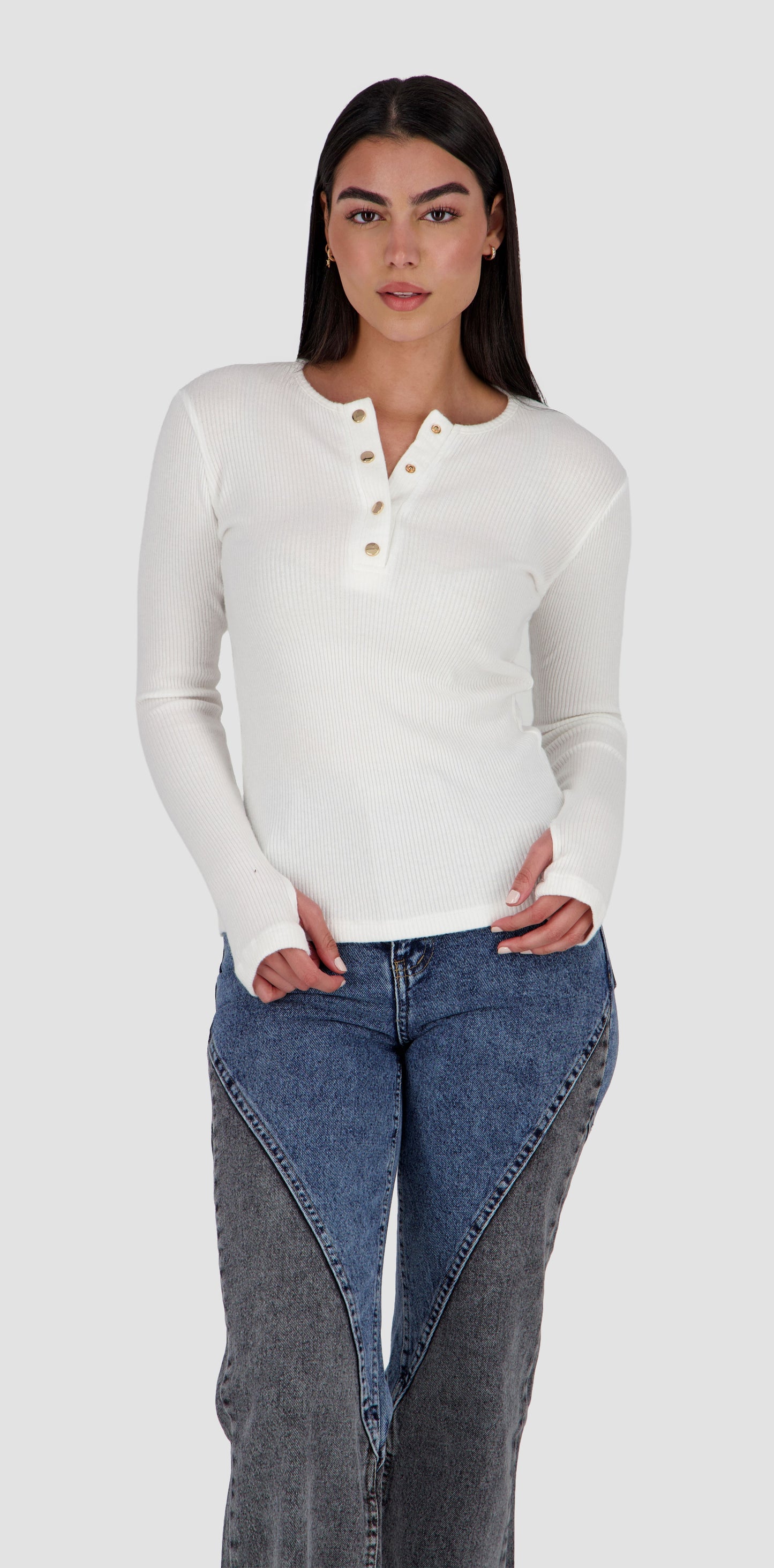 TARRA - white rib top