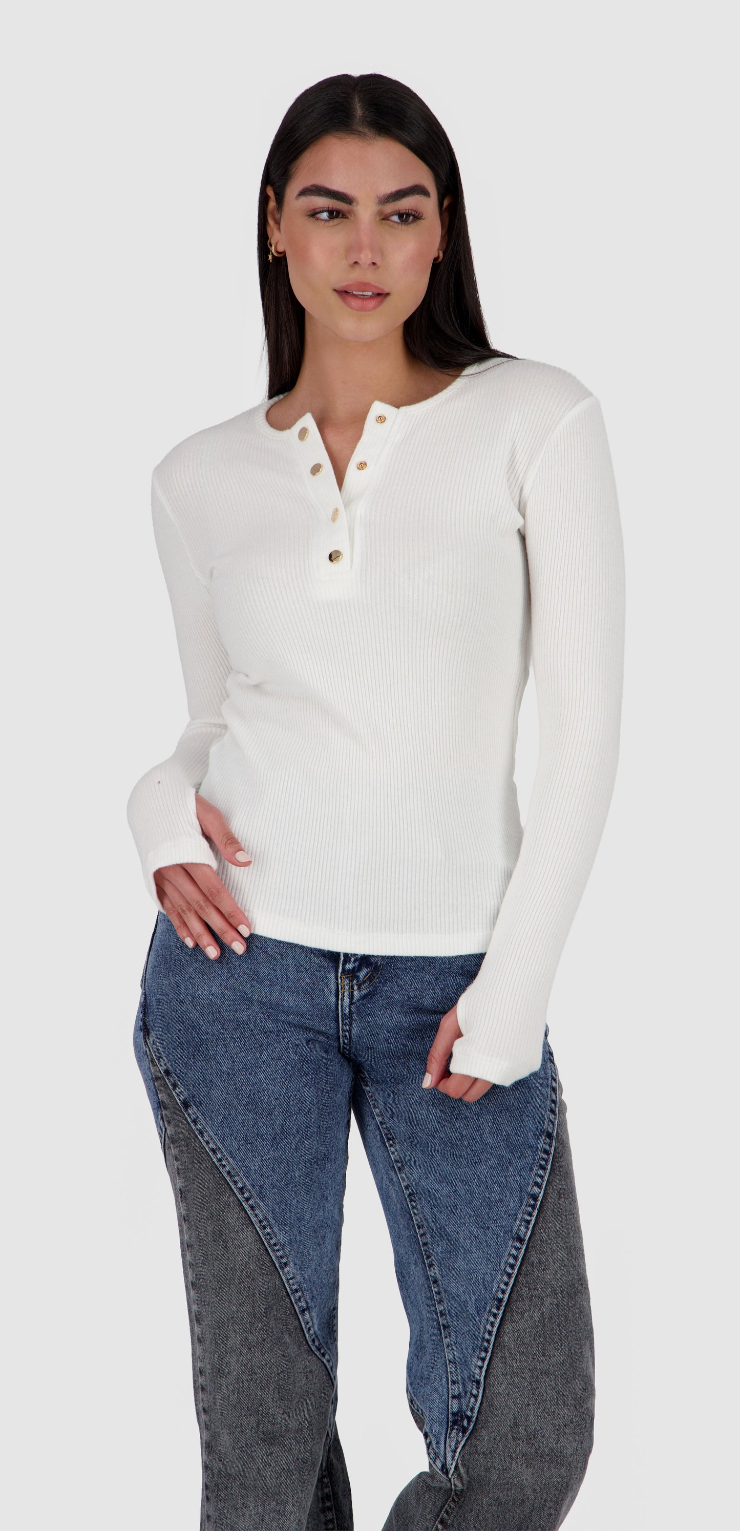 TARRA - white rib top