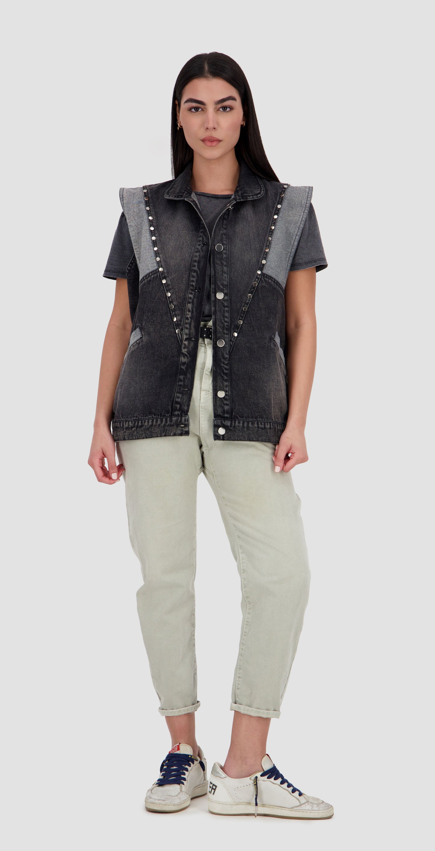 AYLA - Studded Denim Vest