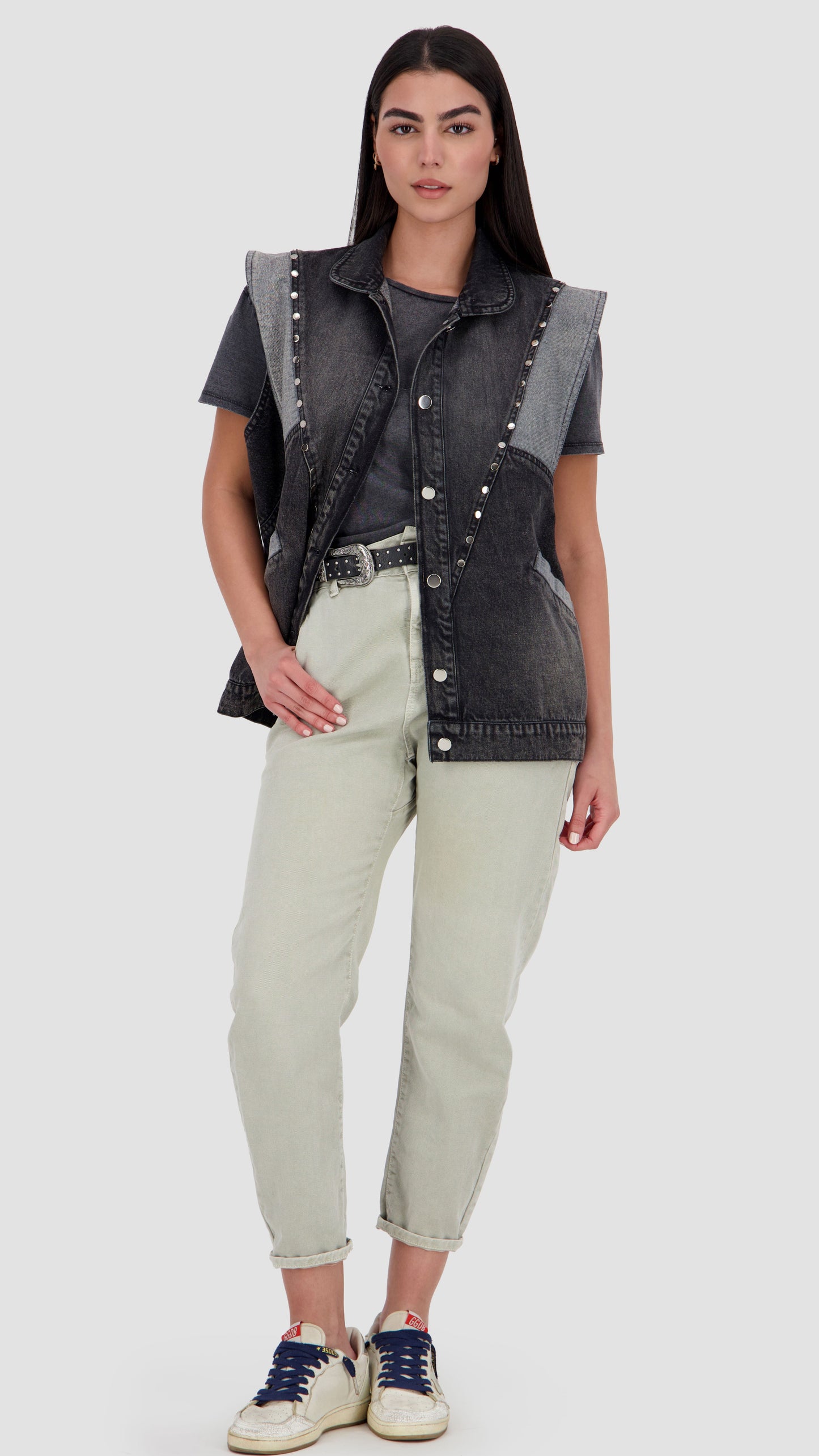 AYLA - Studded Denim Vest