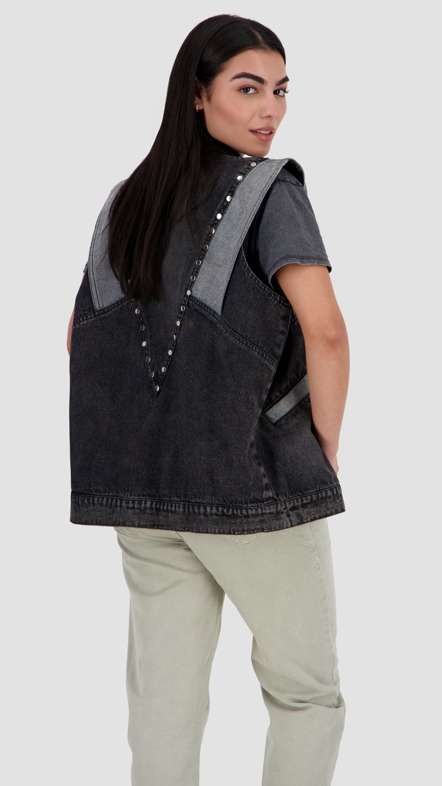 AYLA - Studded Denim Vest